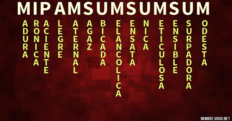 Acróstico mi pam sum sum sum