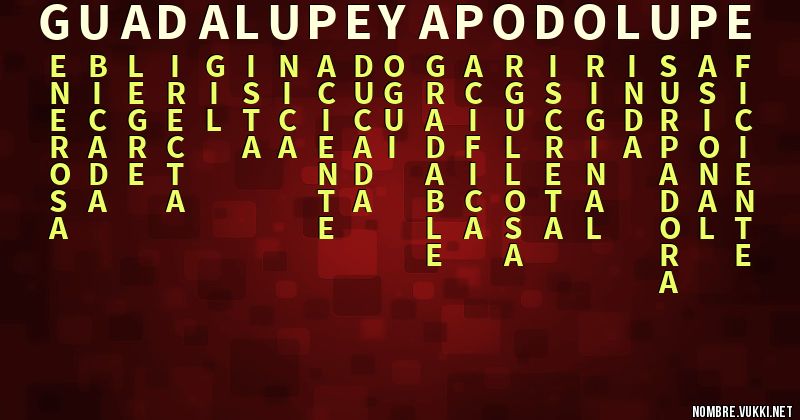 Acróstico guadalupe y apodo lupe