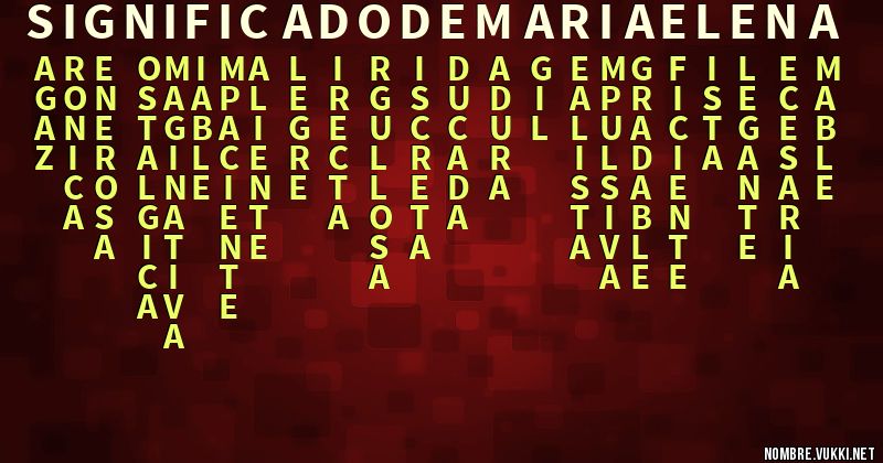 Acróstico significado de maria elena