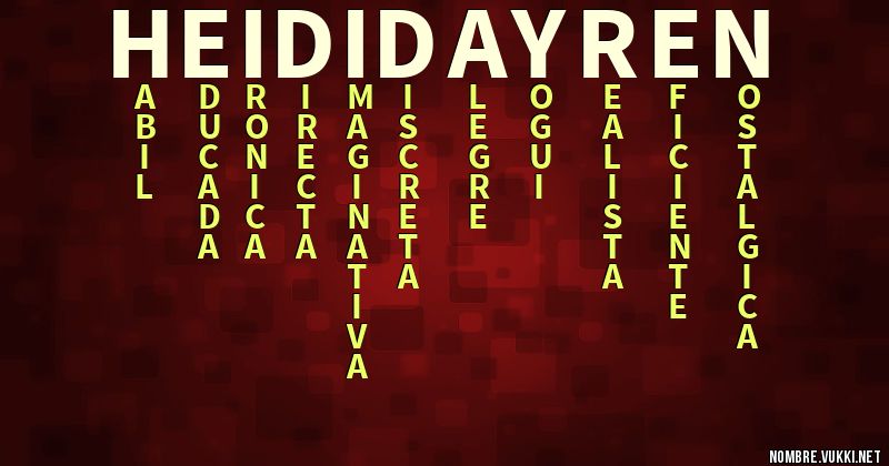 Acróstico heidi dayren