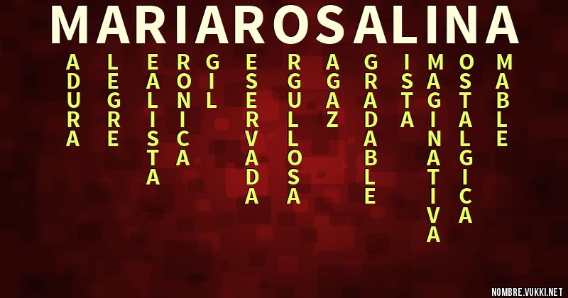 Acróstico maria rosalina