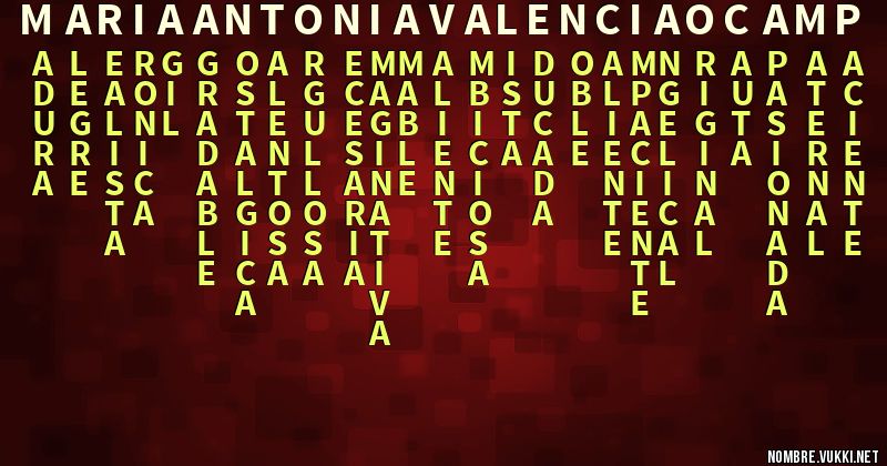 Acróstico maria antonia valencia ocamp