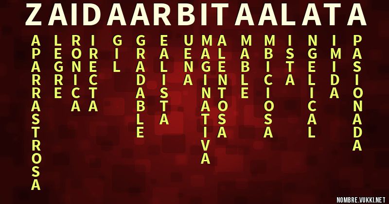 Acróstico zaida arbita alata