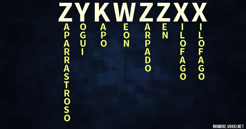 Acróstico zykwzzxx