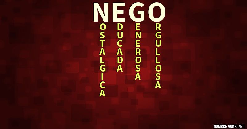 Qué significa nego