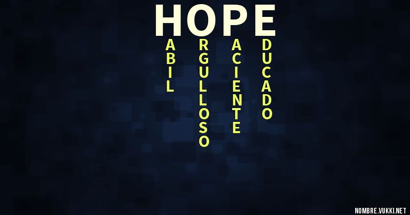 Acróstico hope