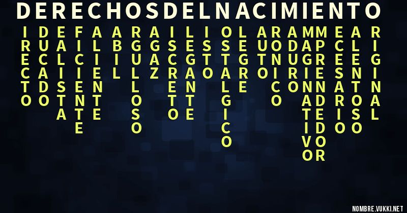 Acróstico derechos del nacimiento