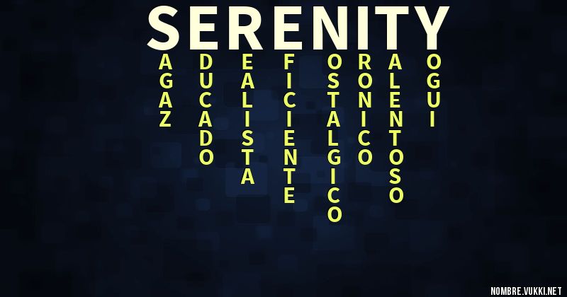 Acróstico serenity