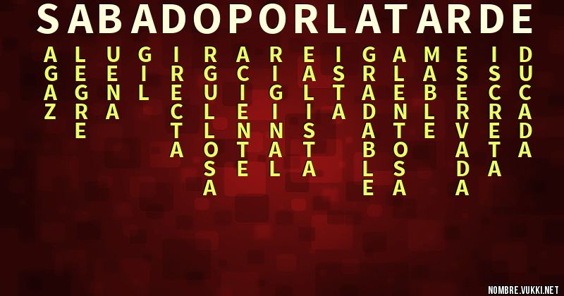 Acróstico sabadoporlatarde