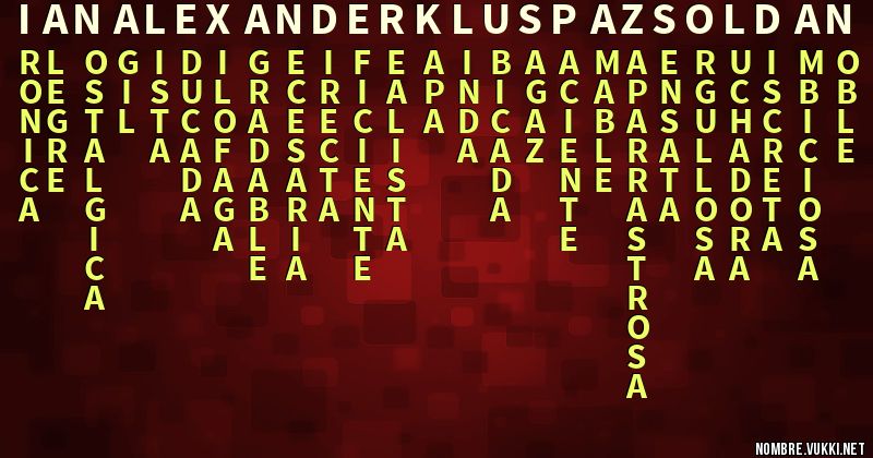 Acróstico ianalexanderkluspazsoldan