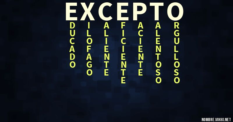 Acróstico excepto