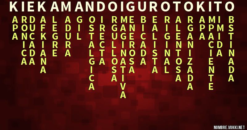 Acróstico kie kamando iguro tokito