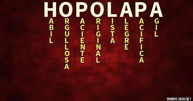 Acróstico hopolapa