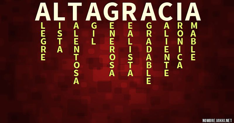 Acróstico altagracia