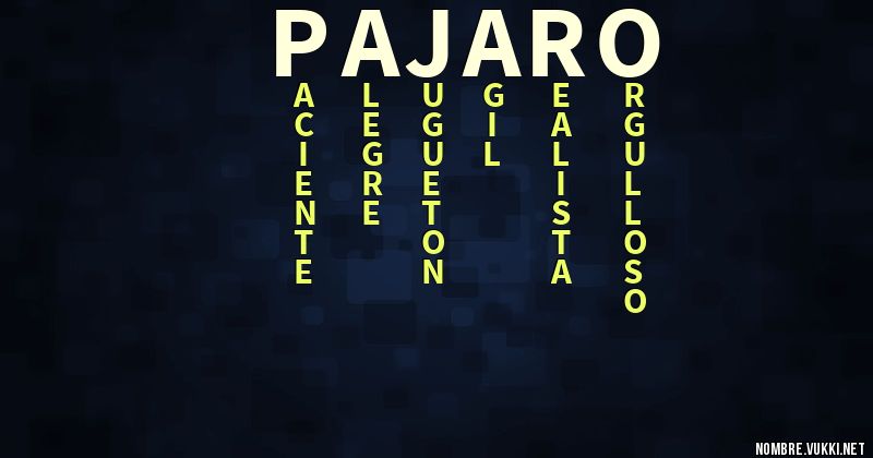 Acróstico pajaro
