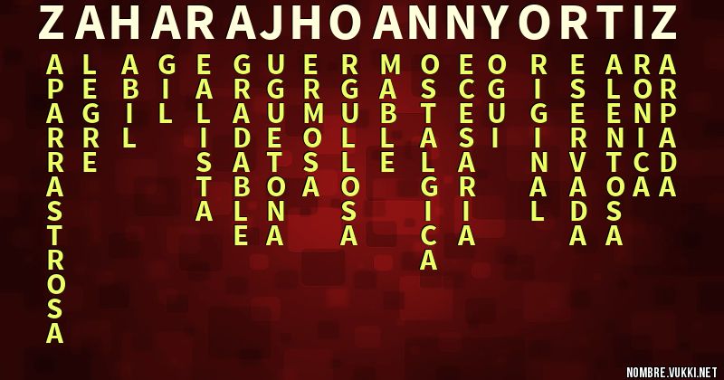 Acróstico zahara jhoanny ortiz