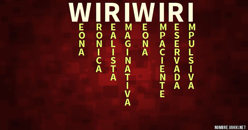 Acróstico wiri wiri