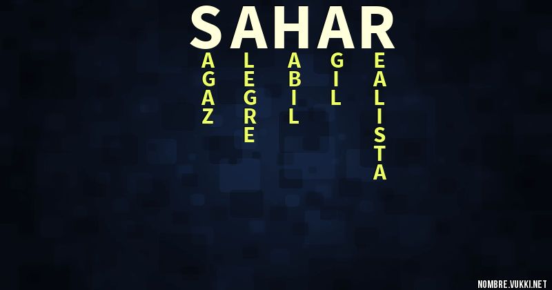 Acróstico sahar