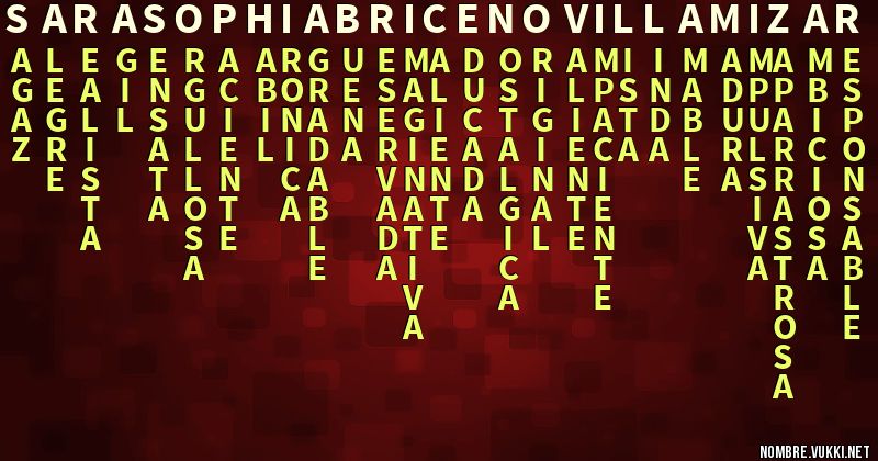 Acróstico sarasophiabriceÑovillamizar