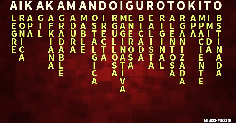 Acróstico aika kamando iguro tokito