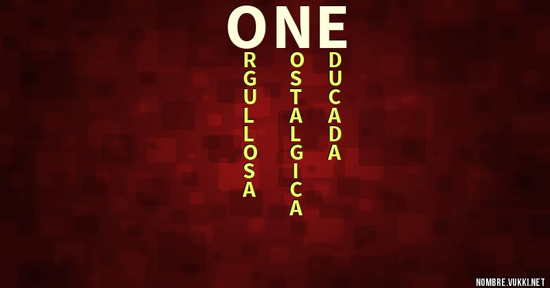 Acróstico one