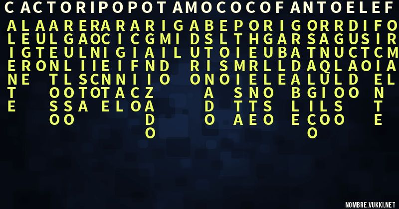 Acróstico cactoripopotamococofantoelef