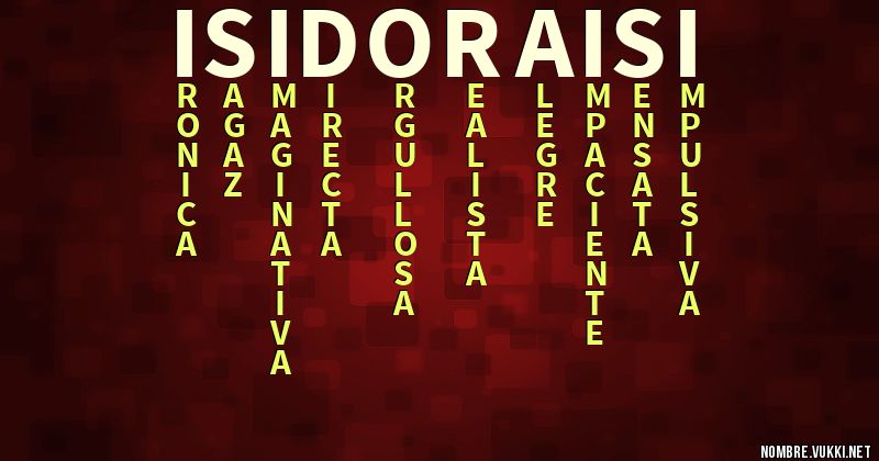 Acróstico isidora,isi