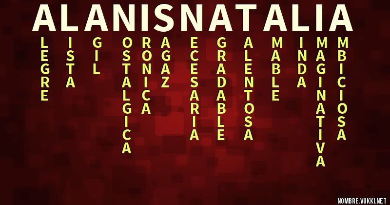 Acróstico alanis natalia
