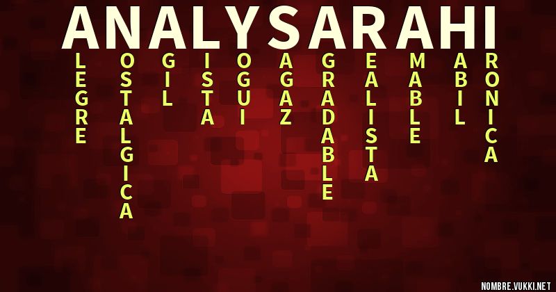 Acróstico analy sarahi