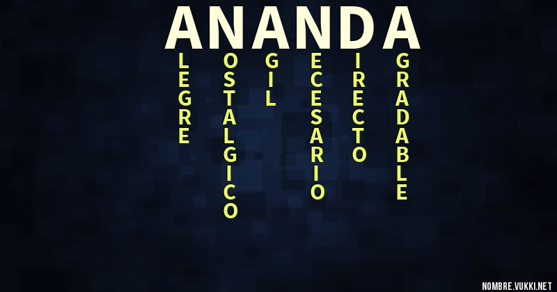 Qué significa ananda