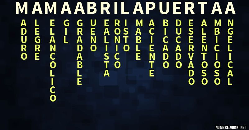 Acróstico mamaabrilapuertaa